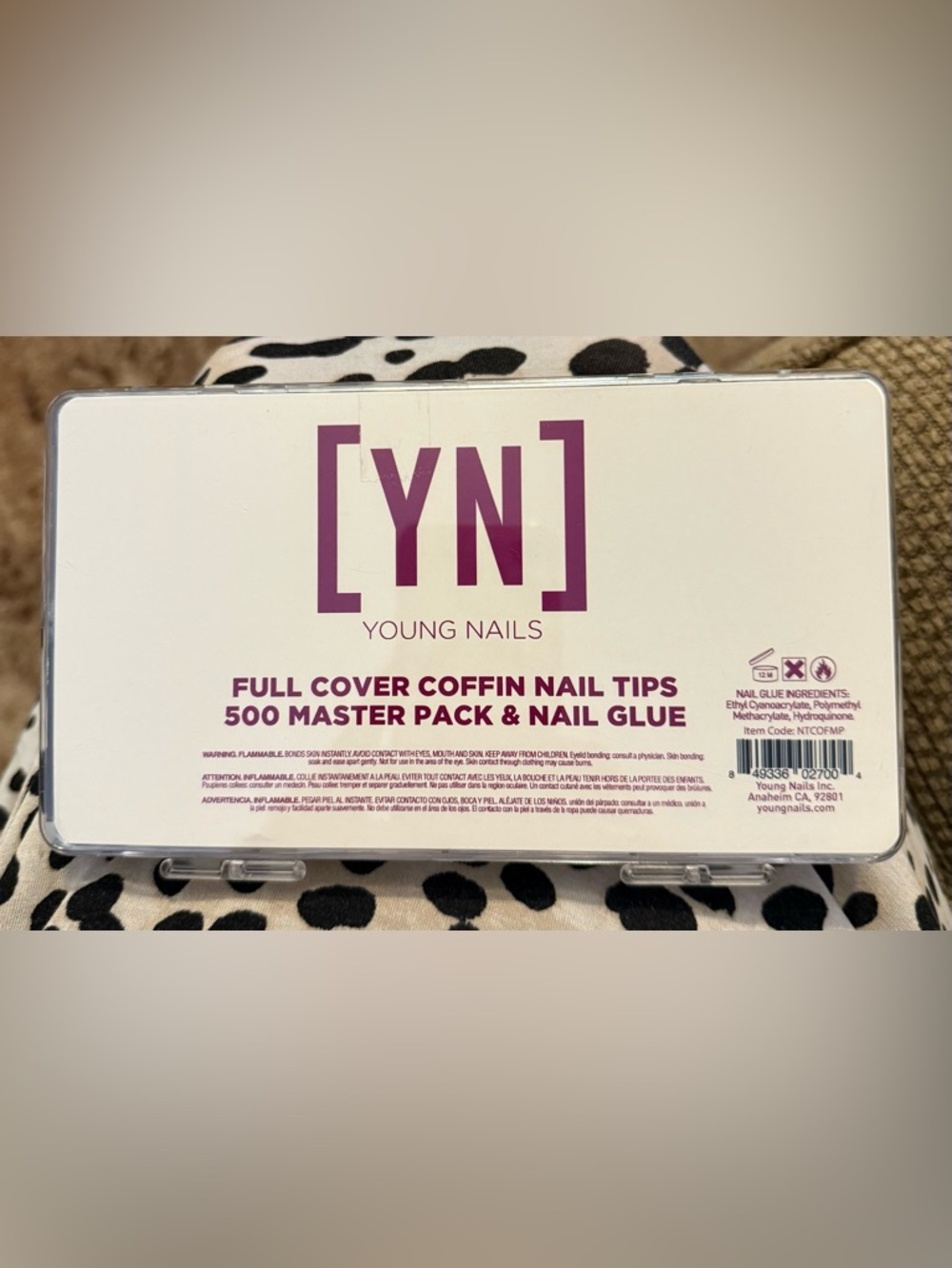 Full Cover Coffin Nail Tips - White Box (500 Pack)